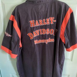 Harley-Davidson, Mechanic Shirt, Black and Orange, 2XL, Good Condition